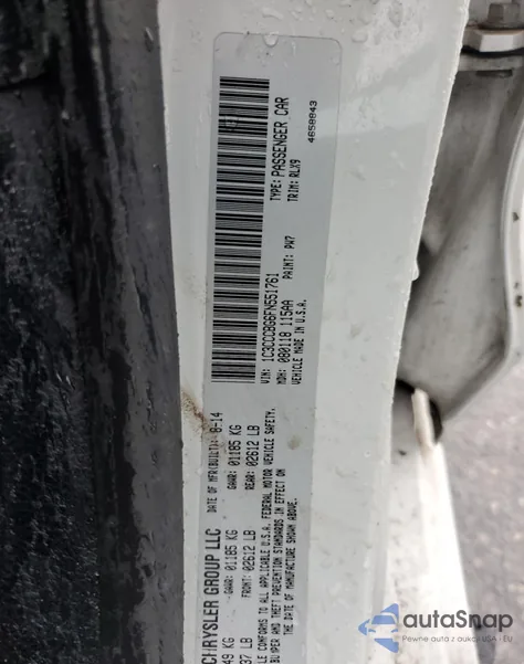 2015 Chrysler 200 S z USA, uszkodzony, nr VIN 1C3CCCBG6FN551761